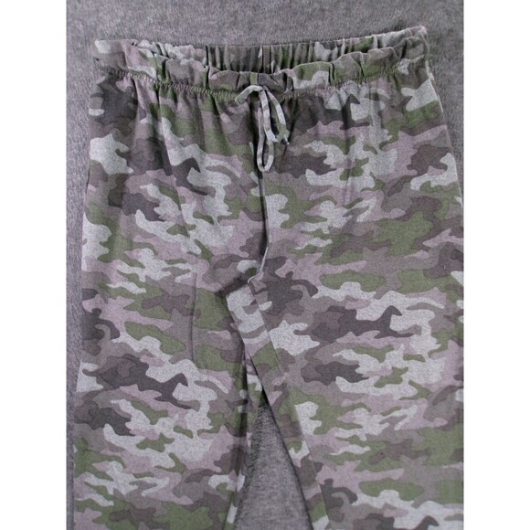 Time Tru Pants Women Large Camo Jogger Lounge Elastic Waist Drawstring Army Cozy - Picture 2 of 13